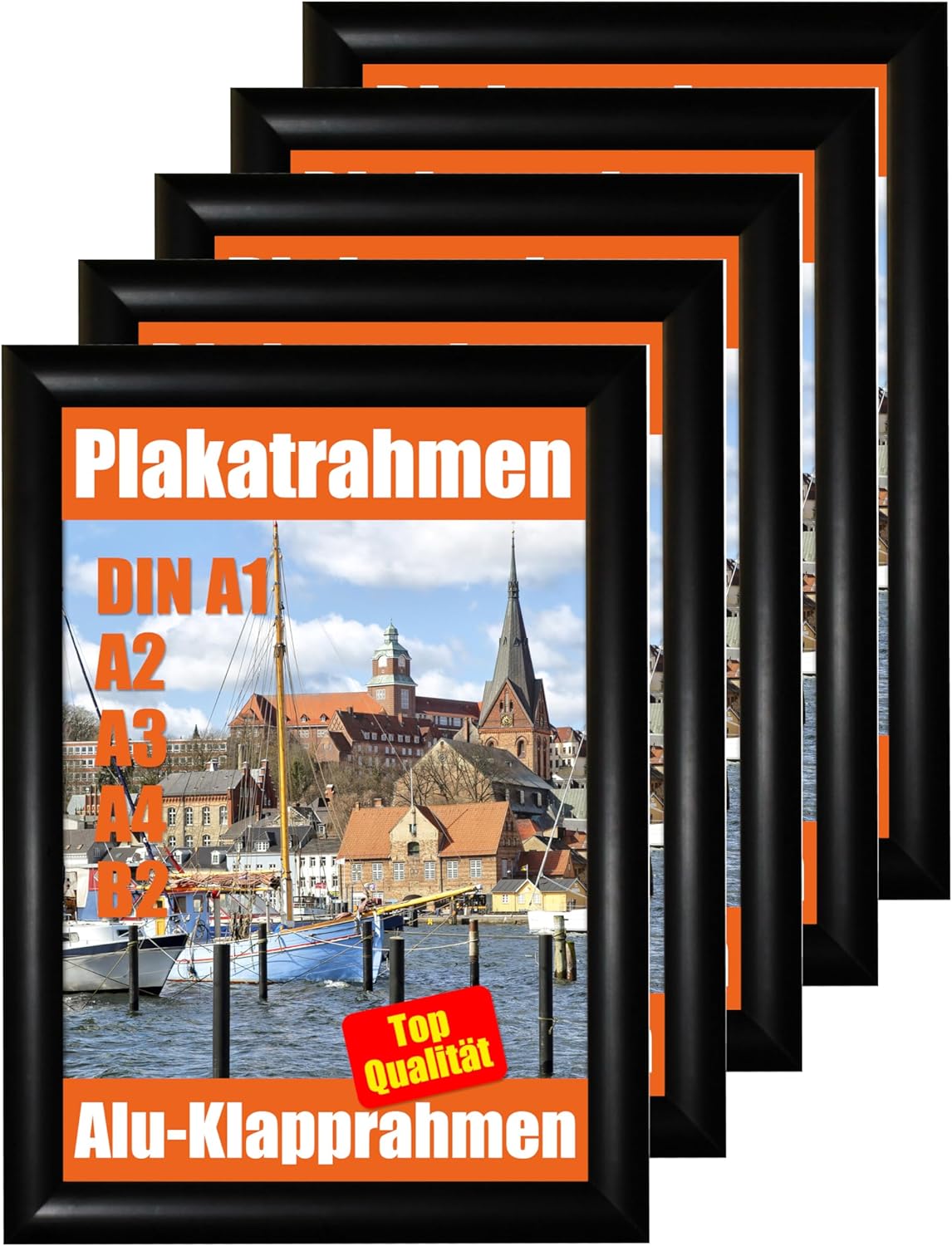 5er Packung Alu-Klapprahmen A1 schwarz 5er Packung Alu-Klapprahmen A1 schwarz