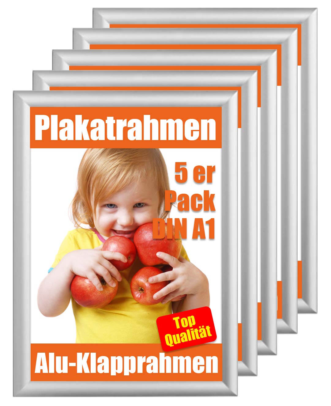 5er Packung Alu-Klapprahmen A1 silber